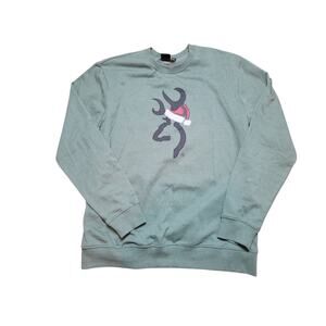 Christmas Deer Santa Hat Browning Sweatshirt XL NWOT